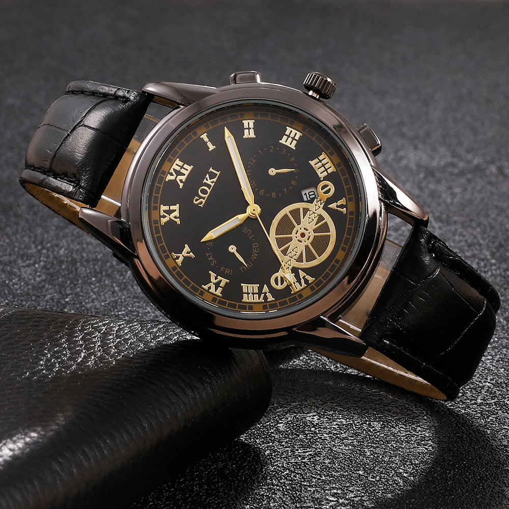 Vintage Black & Gold Watch I. T.E